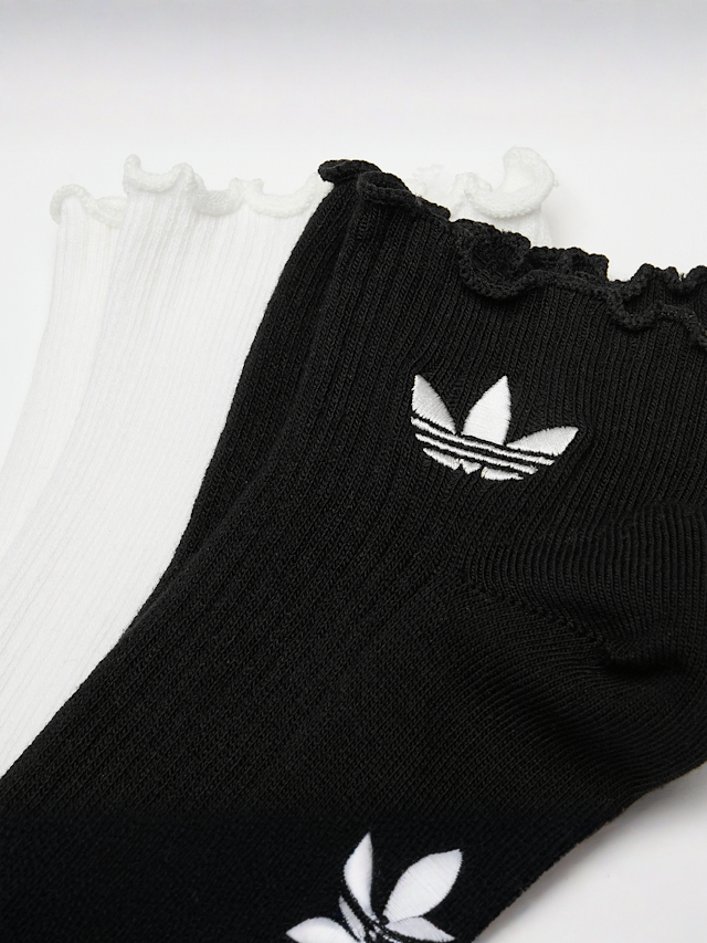 adidas Originals, 2 PACK - Ruffle Quarter Socks, black, Image 2 of 2