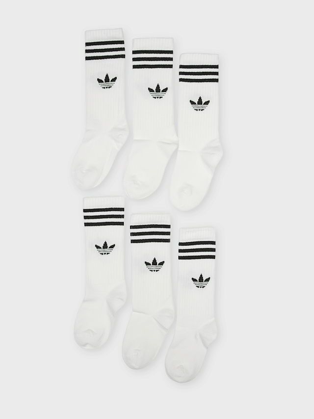 adidas Originals, 6 PACK - 3 Stripes Crew, white, Image 1 of 2