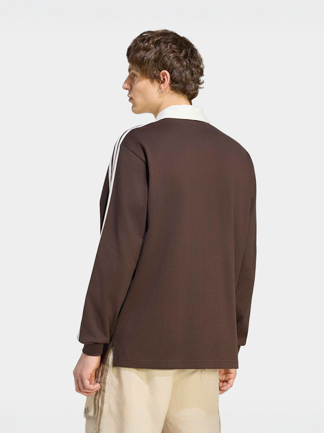 adidas Originals, 3-Stripes Rugby Longsleeve Polo, brown, Image 2 of 5