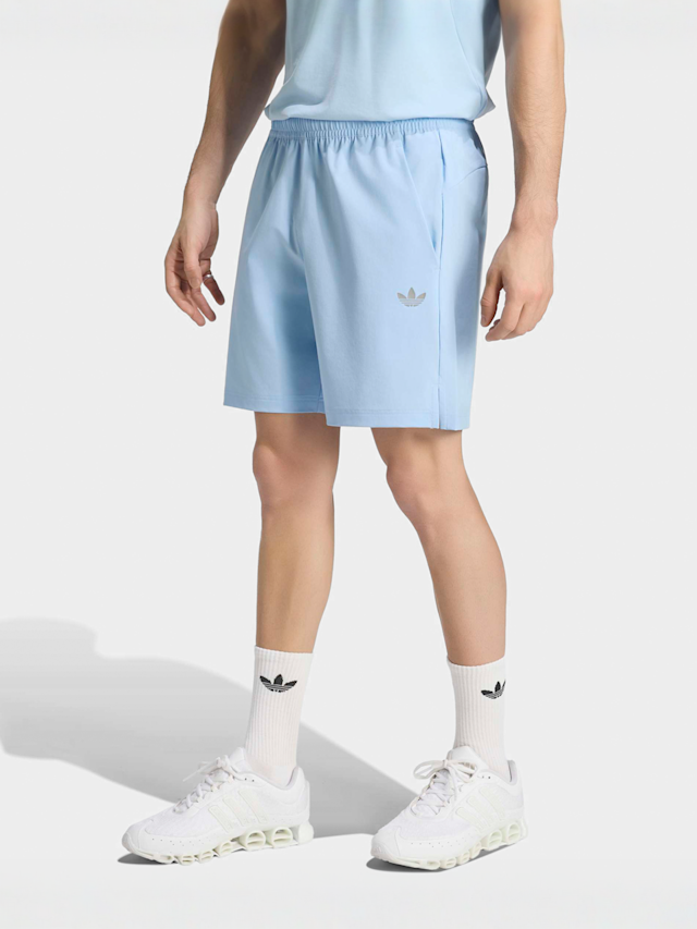 adidas Originals, Tech Trefoil Essentials Polyester Shorts, blue, Image 1 of 5