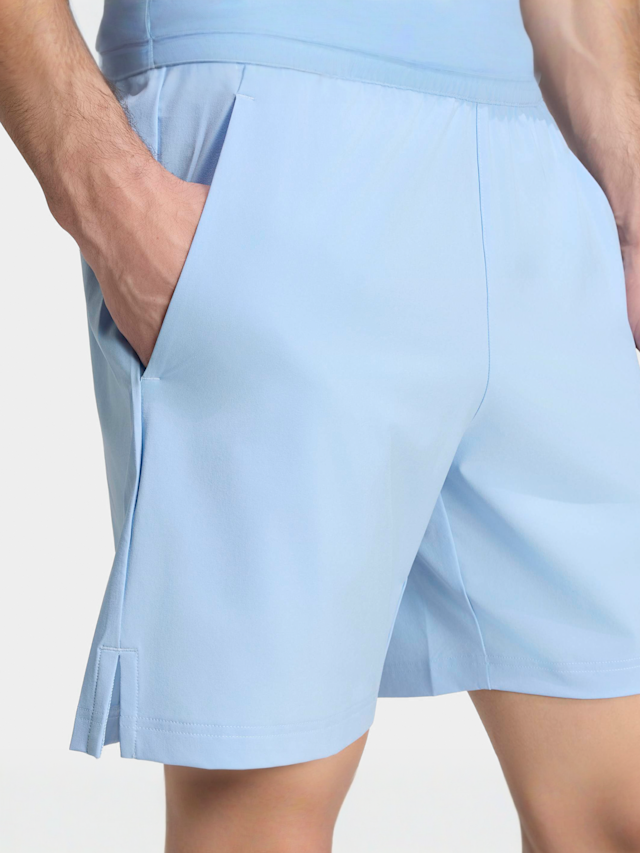 adidas Originals, Tech Trefoil Essentials Polyester Shorts, blue, Image 3 of 5