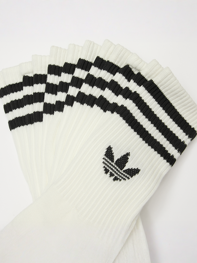 adidas Originals, 6 PACK - 3-Stripes Crew Socks, white, Image 2 of 2