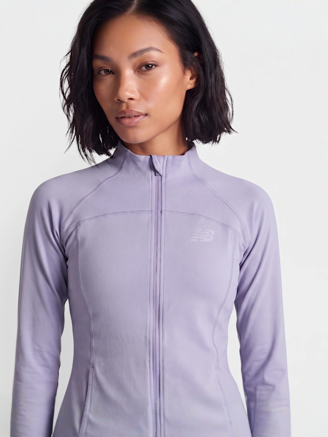 New Balance, Harmony Fitted Full Zip, purple, Image 3 of 4