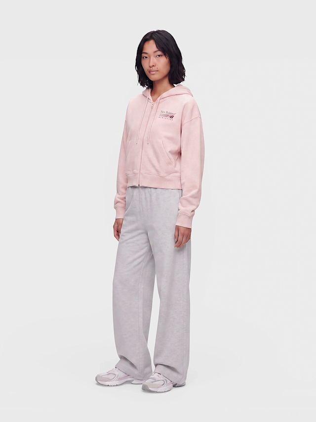 New Balance, Trackside Fleece Full Zip, Pink, Image 4 of 4