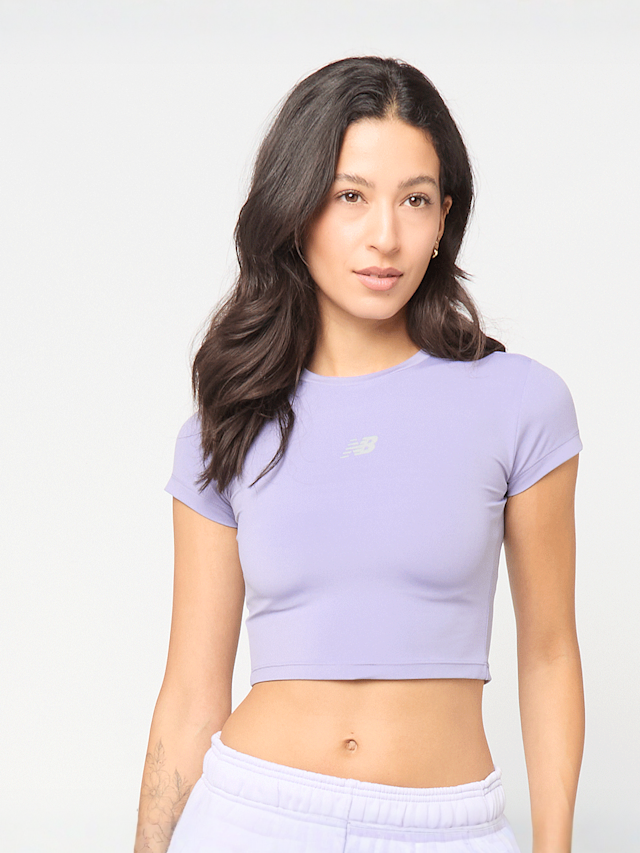 New Balance, Harmony Fitted T-Shirt, purple, Image 1 of 5
