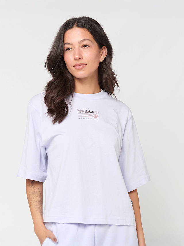New Balance, Trackside Relaxed T-Shirt, purple, Image 1 of 4