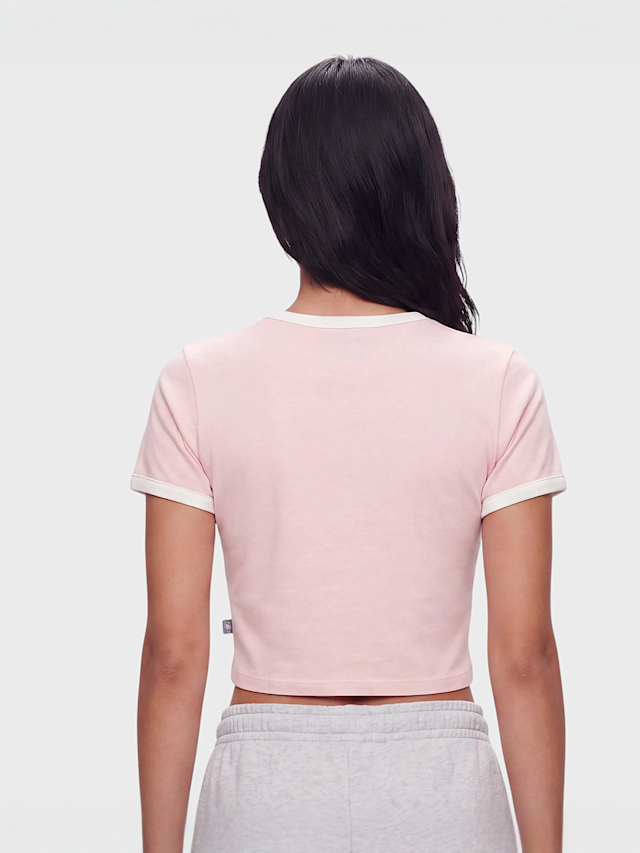 New Balance, Trackside Ringer T-Shirt, Pink, Image 2 of 4