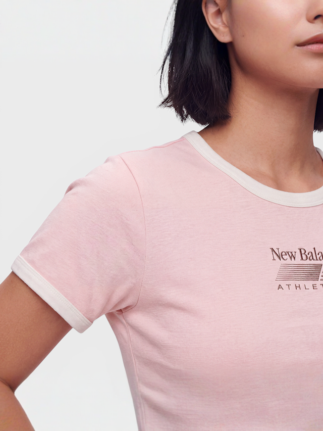 New Balance, Trackside Ringer T-Shirt, Pink, Image 3 of 4