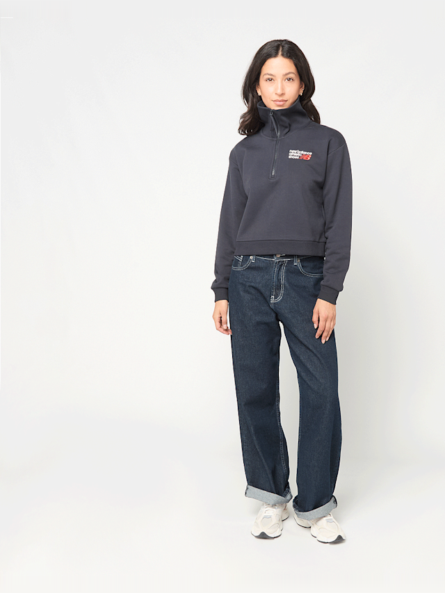 New Balance, Athletics Premium Logo Oversized Half Zip, blue, Image 4 of 4
