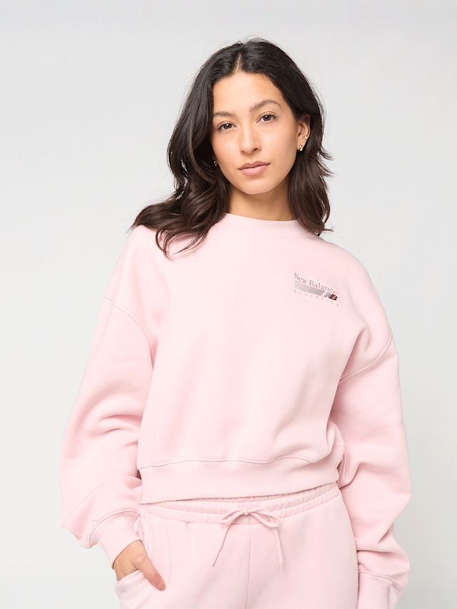 New Balance, Trackside Fleece Crew, light pink, Image 1 of 4