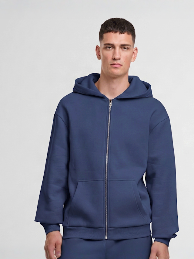 Urban Classics, Fluffy Zip Hoody, blue, Image 1 of 3