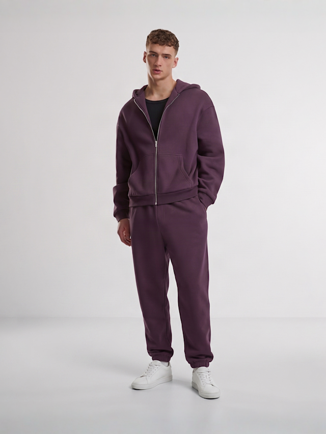 Urban Classics, Fluffy Zip Hoody, purple, Image 4 of 4