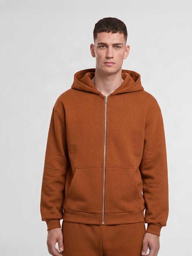Urban Classics, Fluffy Zip Hoody, orange, Image 1 of 3