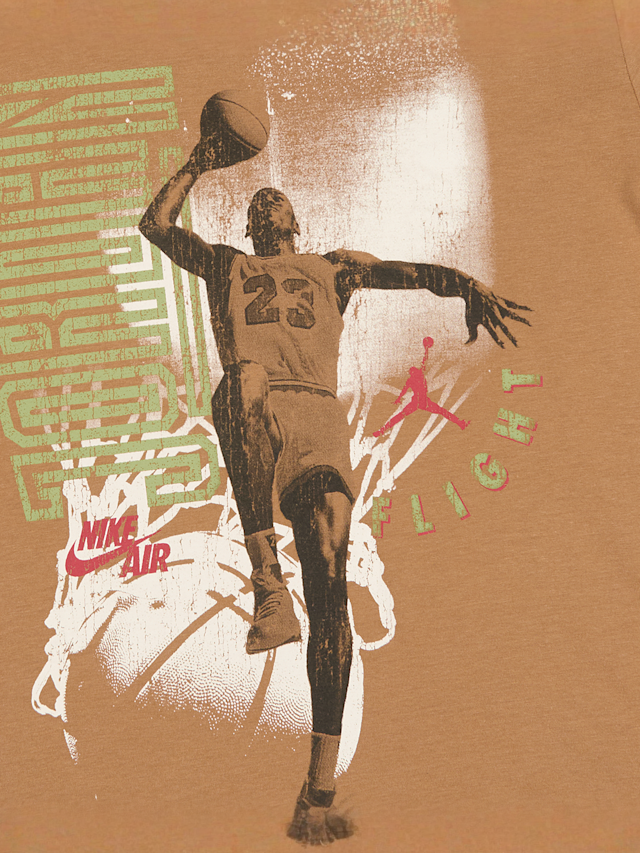 Jordan, JDB MJ Retro Hangtime Short Sleeve Tee, brown, Image 3 of 4