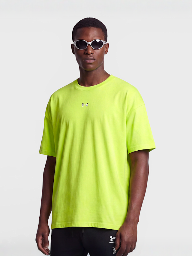 Under Armour, Heavyweight Metal Logo Short Sleeve, green, Image 1 of 4
