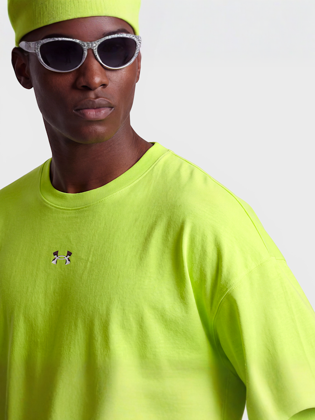 Under Armour, Heavyweight Metal Logo Short Sleeve, green, Image 3 of 4