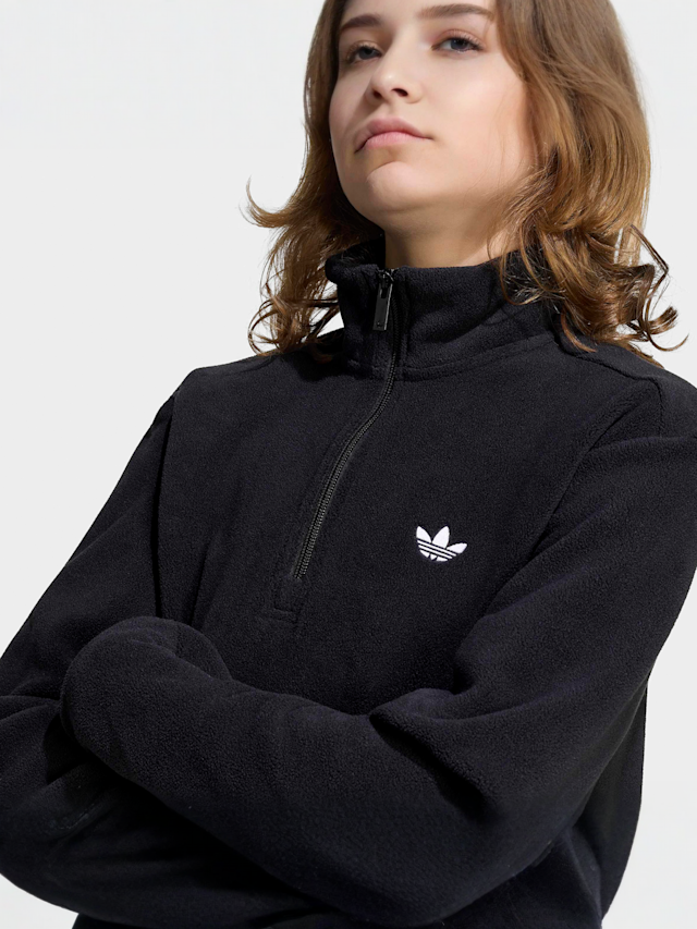 adidas Originals, Loose Fleece Halfzip Sweatshirt, black, Image 3 of 5