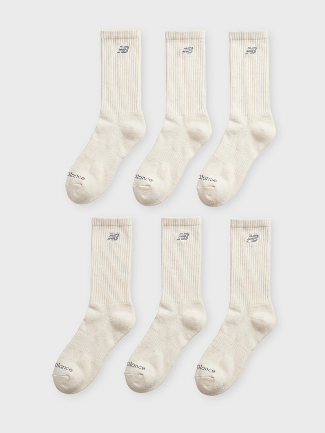 New Balance, 6 PACK - Kids Patch Logo Midcalf Socks, white, Image 1 of 2
