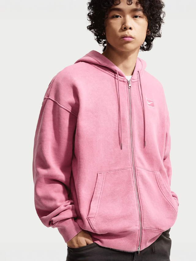 Nike, Sportswear Graphic Full Zip Hoodie, Pink, Image 3 of 6