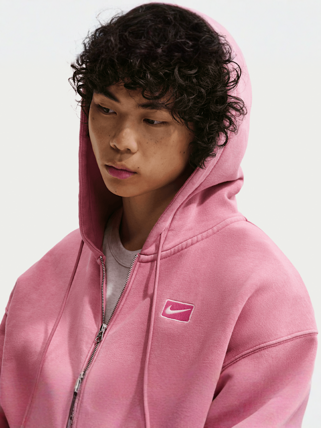 Nike, Sportswear Graphic Full Zip Hoodie, Pink, Image 5 of 6