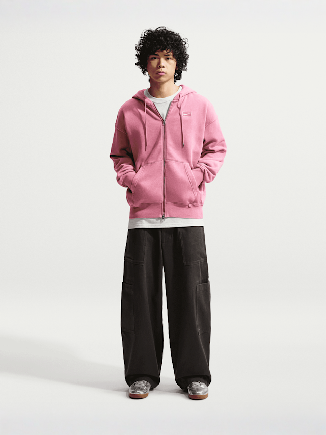 Nike, Sportswear Graphic Full Zip Hoodie, Pink, Image 6 of 6