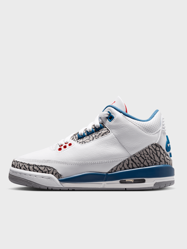 Jordan, Air Jordan 3 Retro (GS) “True Blue”, white, Image 1 of 8