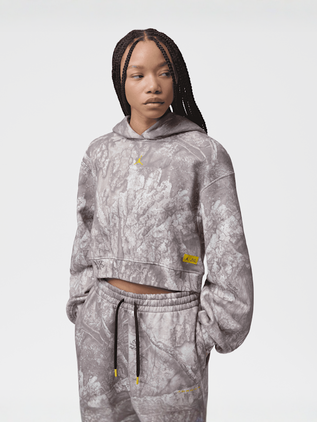 Jordan, Brooklyn Fleece Crop Realtree Pullover, grey, Image 1 of 8