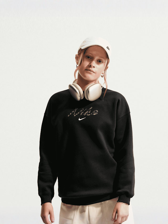 Jordan, Sportswear Studio Fleece Oversized Crew All-Over-Print, black, Image 1 of 3