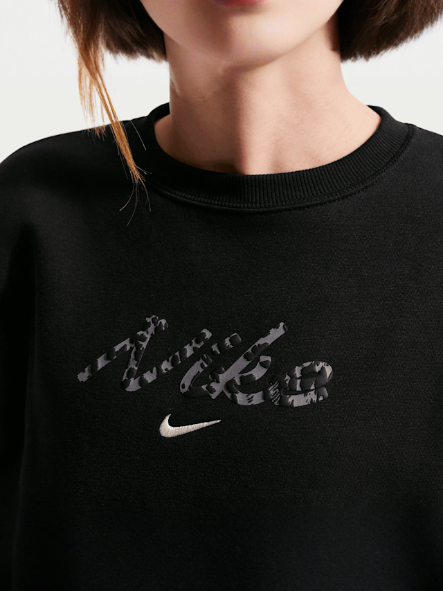 Jordan, Sportswear Studio Fleece Oversized Crew All-Over-Print, black, Image 3 of 3