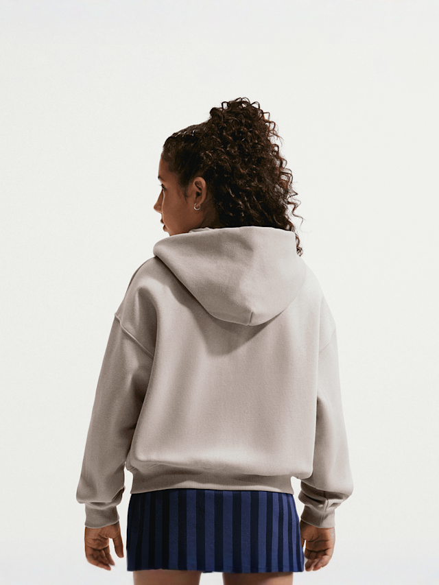 Nike, Sportswear Studio Fleece Oversized Full-Zip Hoodie, beige, Image 2 of 4
