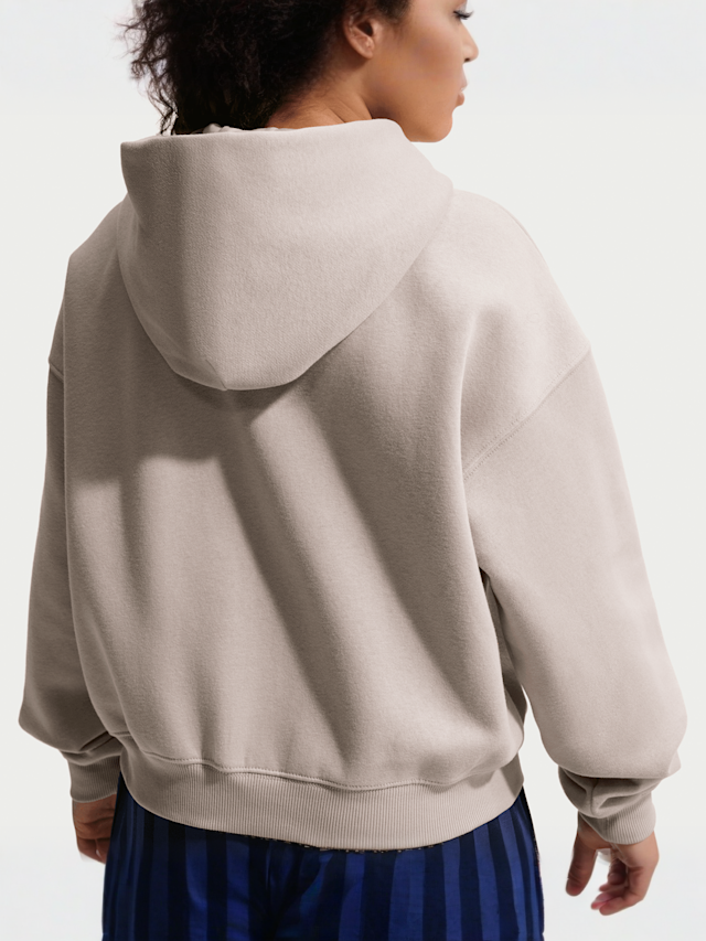 Nike, Sportswear Studio Fleece Oversized Full-Zip Hoodie, beige, Image 4 of 4