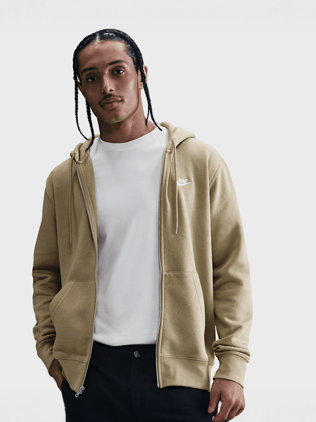 Nike  , Club Full Zip Hoodie, beige, Image 1 of 6