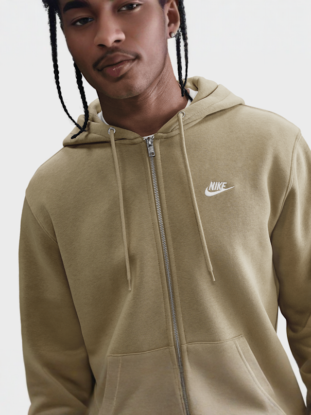 Nike  , Club Full Zip Hoodie, beige, Image 3 of 6