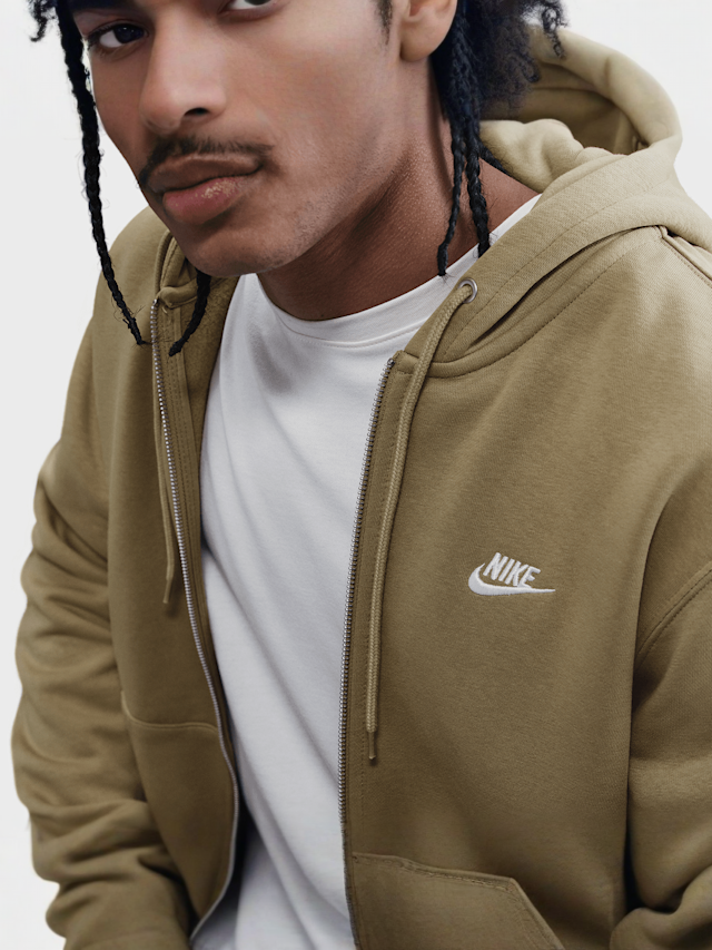 Nike  , Club Full Zip Hoodie, beige, Image 4 of 6
