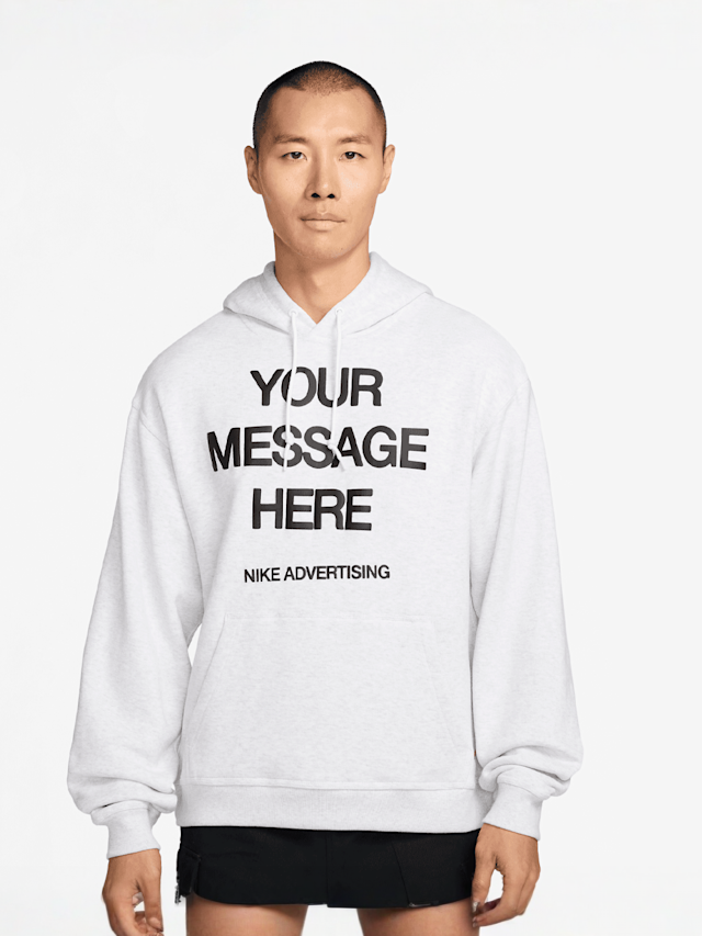 Nike  , "Your Message Here" Graphic Fleece Hoodie, white, Image 1 of 3
