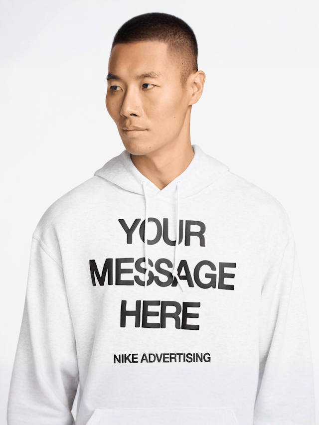 Nike  , "Your Message Here" Graphic Fleece Hoodie, white, Image 3 of 3
