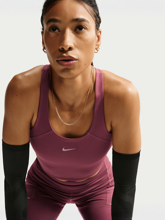 Nike  , Tempo Dri-FIT Mid Support Crop Bra Tank, light pink, Image 3 of 5