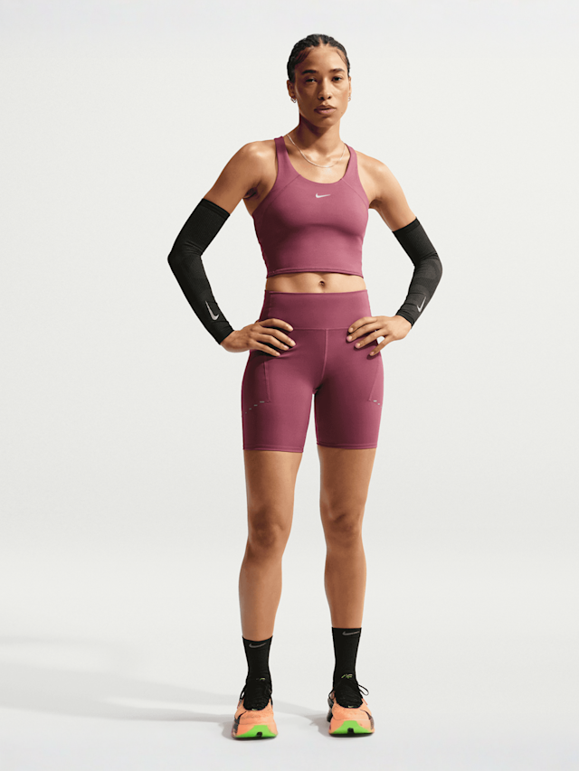 Nike  , Tempo Dri-FIT Mid Support Crop Bra Tank, light pink, Image 5 of 5