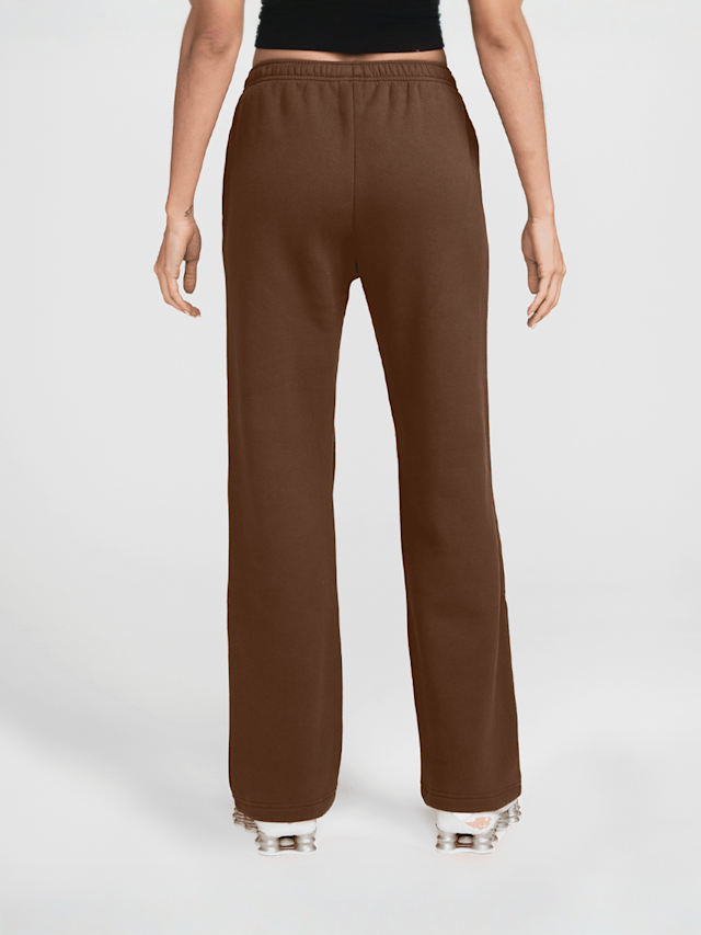 Nike  , Studio Fleece Mid-Rise Open-Hem Pants, brown, Image 2 of 3
