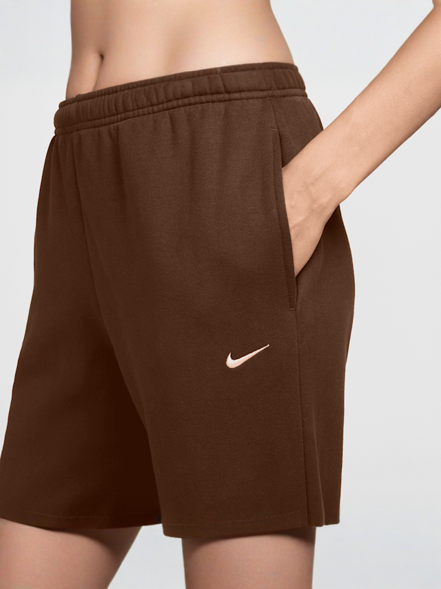 Nike  , Studio Fleece Mid-Rise Open-Hem Pants, brown, Image 3 of 3