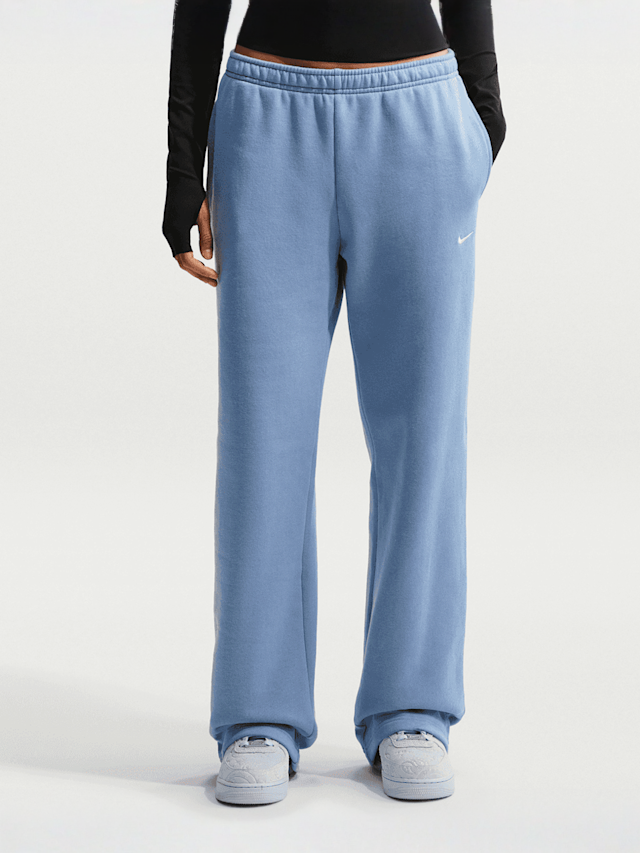 Nike  , Studio Fleece Medium Weight Mid Rise Open Hem Pant, blue, Image 1 of 6