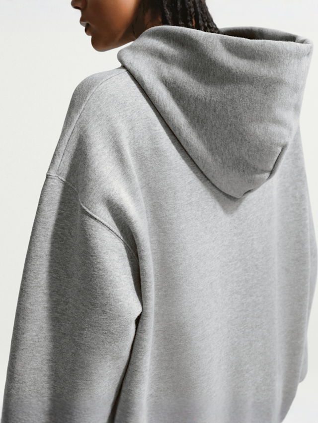 Nike  , Studio Fleece Medium Weight Oversized Full-Zip Hoodie, grey, Image 4 of 5