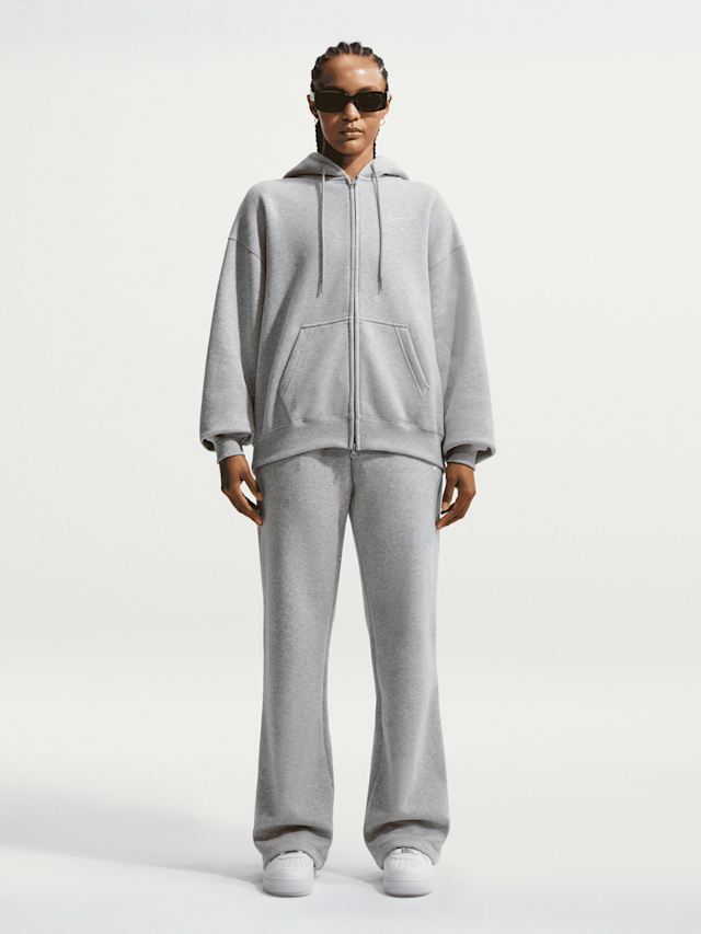 Nike  , Studio Fleece Medium Weight Oversized Full-Zip Hoodie, grey, Image 5 of 5
