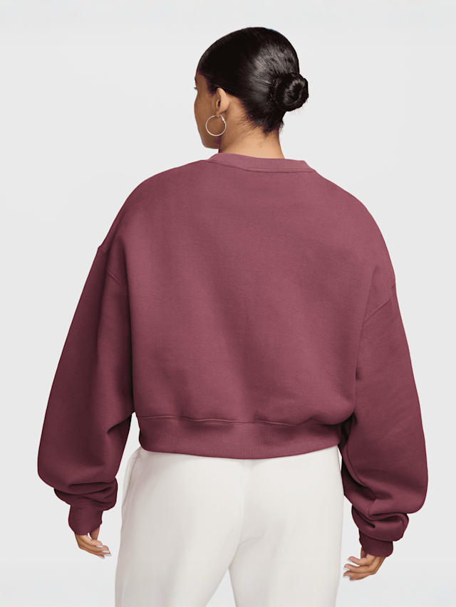 Nike  , Studio Fleece Oversized Cropped Crew, red, Image 2 of 3