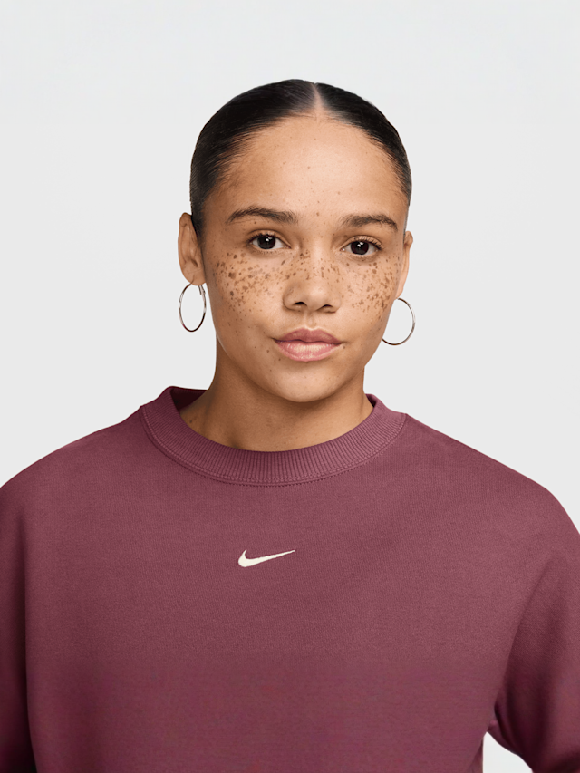 Nike  , Studio Fleece Oversized Cropped Crew, red, Image 3 of 3