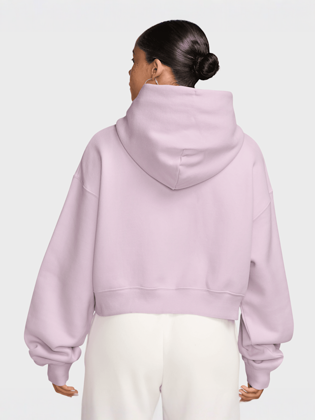 Nike  , Studio Fleece Oversized Cropped Full-Zip Hoodie, light pink, Image 2 of 3