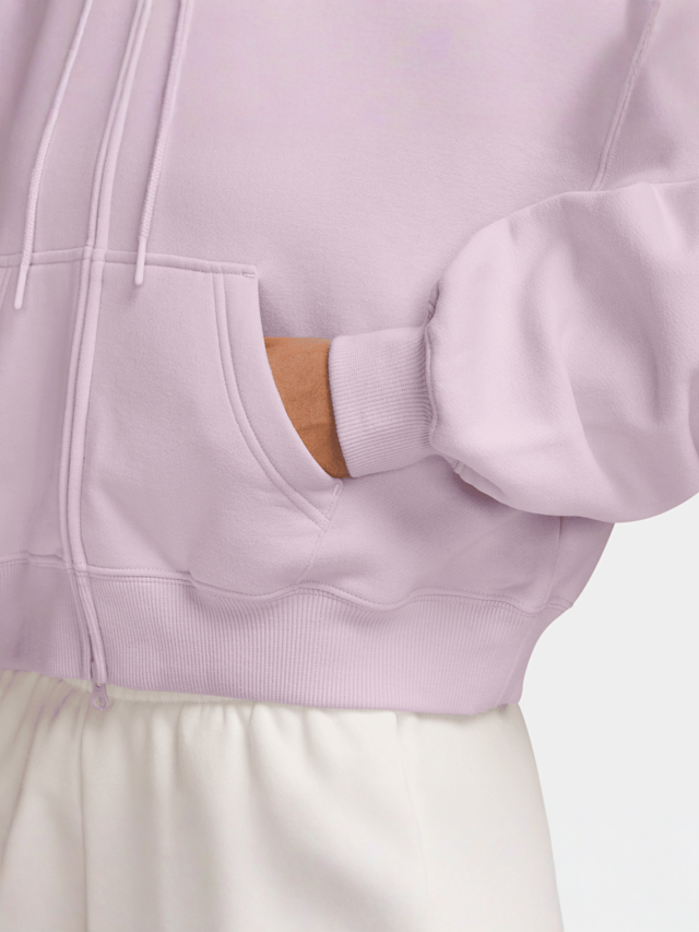 Nike  , Studio Fleece Oversized Cropped Full-Zip Hoodie, light pink, Image 3 of 3