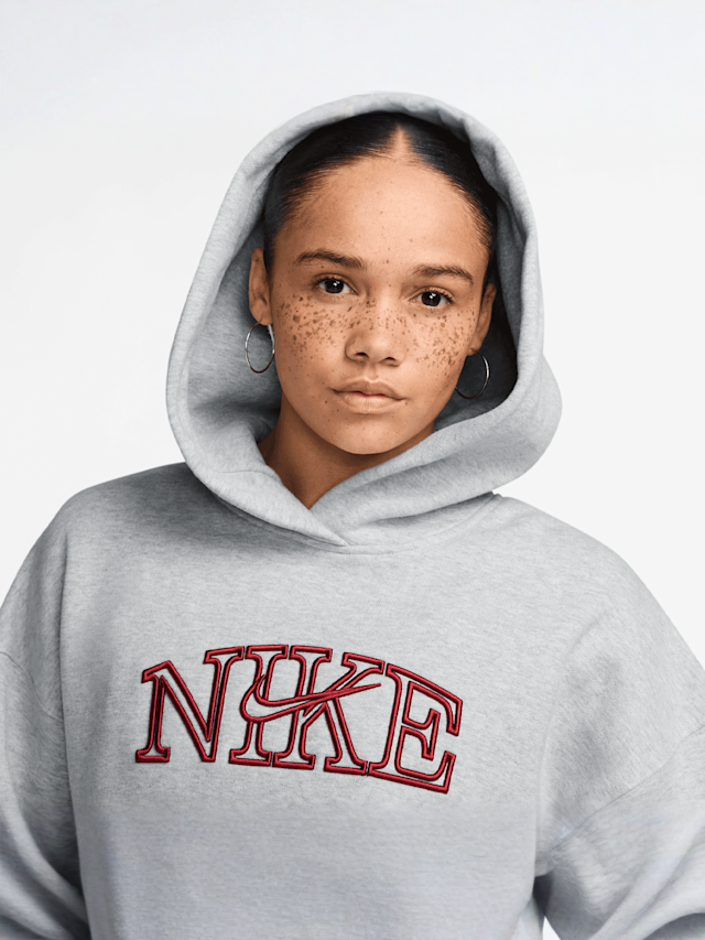 Nike  , Studio Fleece Oversized Logo Hoodie, grey, Image 3 of 3