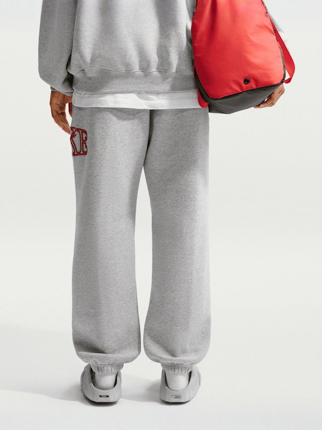 Nike  , Studio Fleece Medium Weight "Graphic Pack" Oversized Cuffed Logo Pants, grey, Image 2 of 4