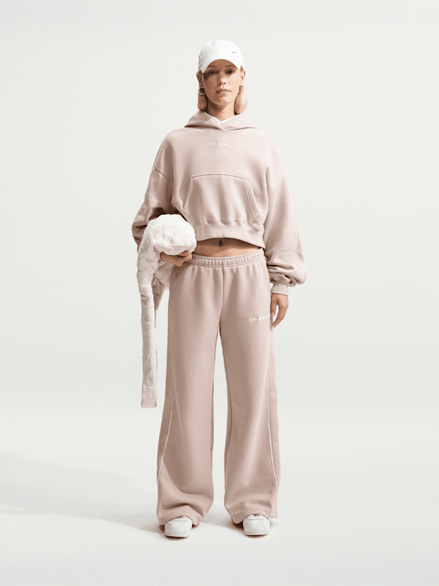 Nike  , Studio Fleece Medium Weight Mid-Rise Wide Leg, beige, Image 5 of 5